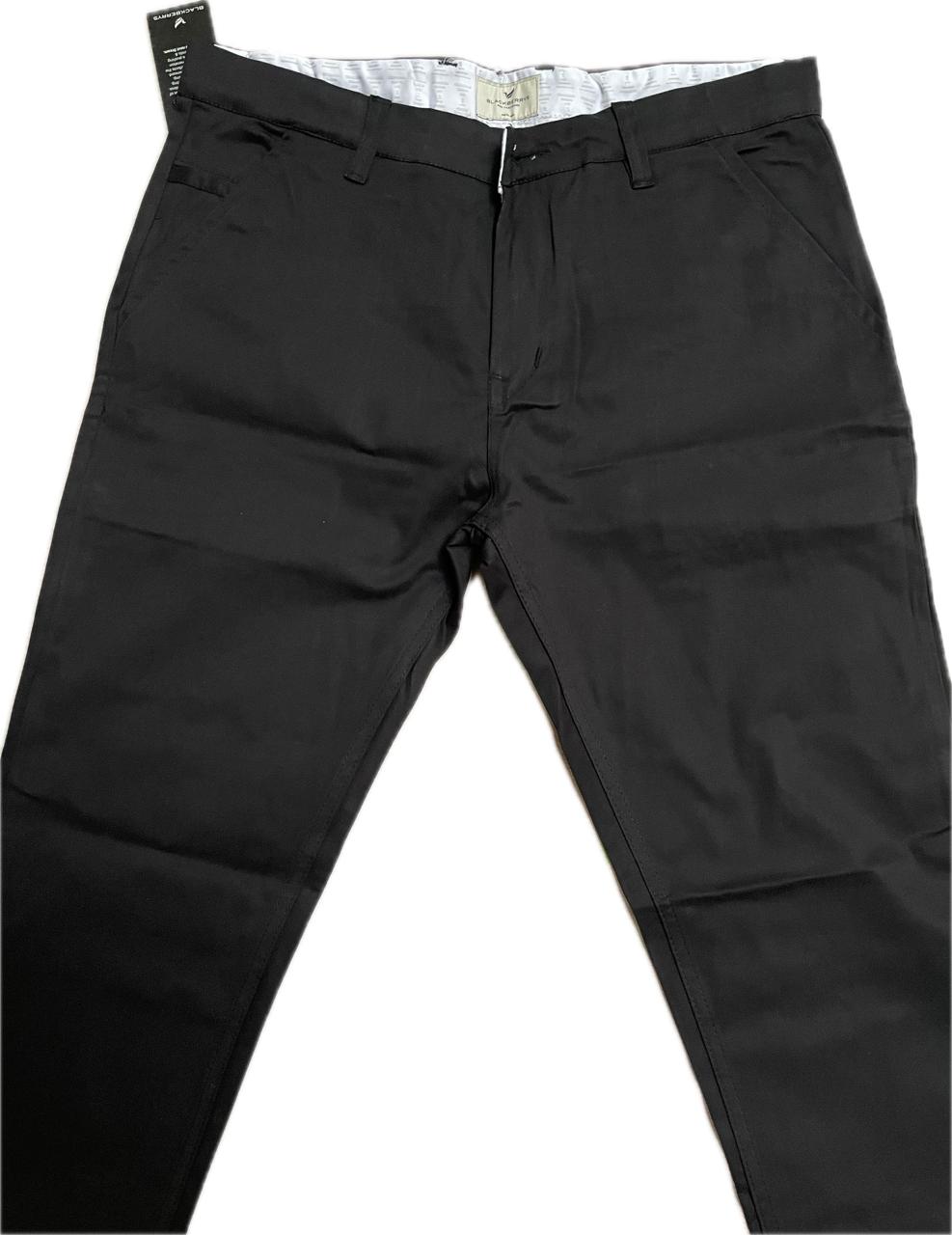 Black Cotton Trouser with stretchable