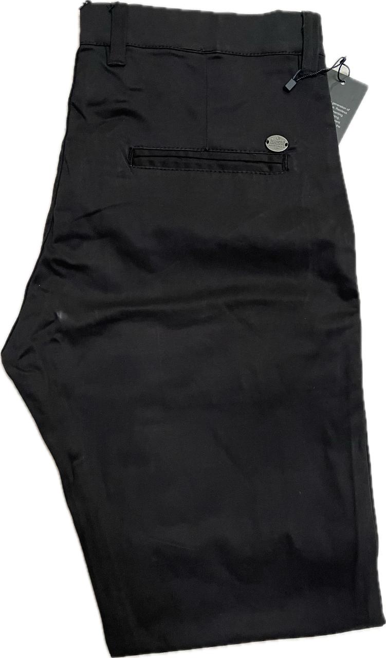 Black Cotton Trouser with stretchable