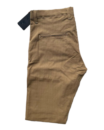 Self-Design Golden Men Cotton Trouser with stretchable