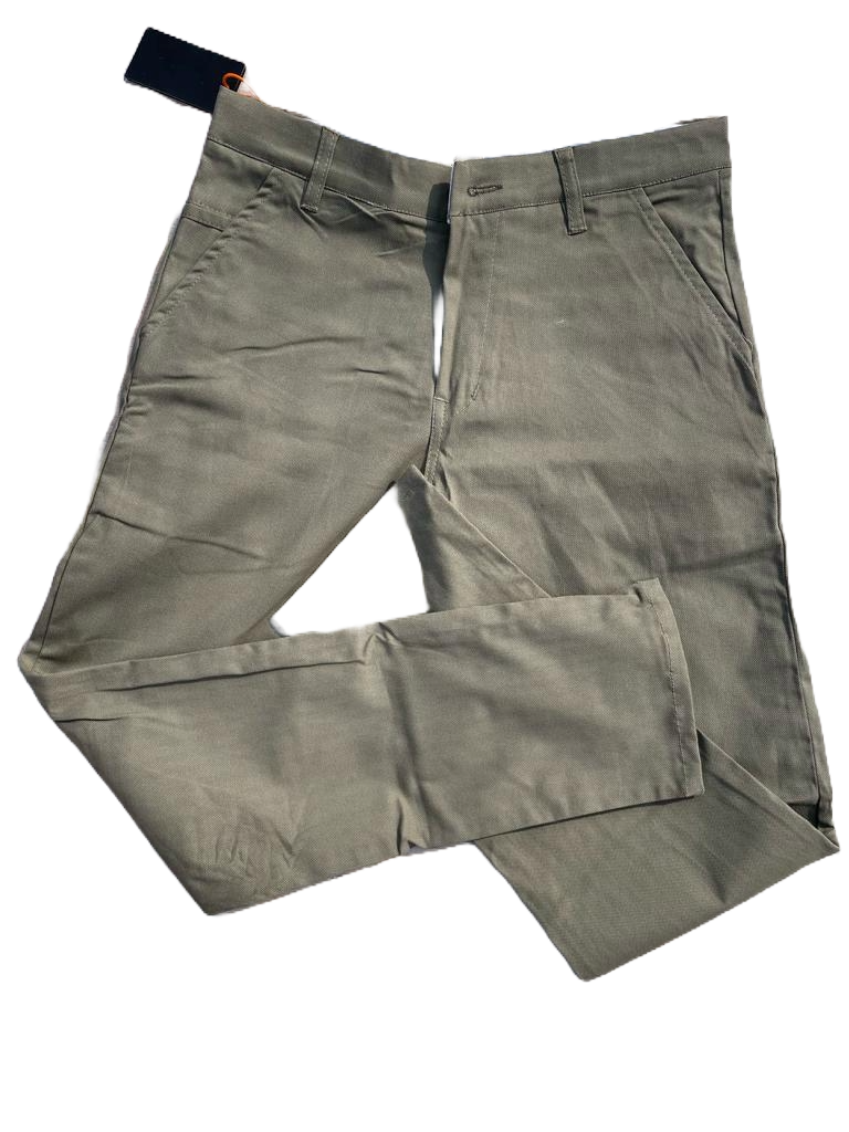 Self-Design Gray Men Cotton Trouser with stretchable