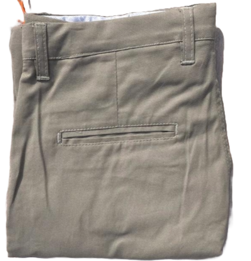 Self-Design Light Gray Men Cotton Trouser with stretchable