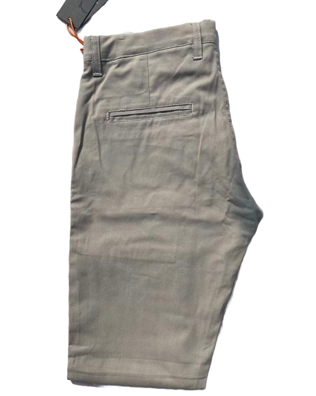 Self-Design Light Gray Men Cotton Trouser with stretchable