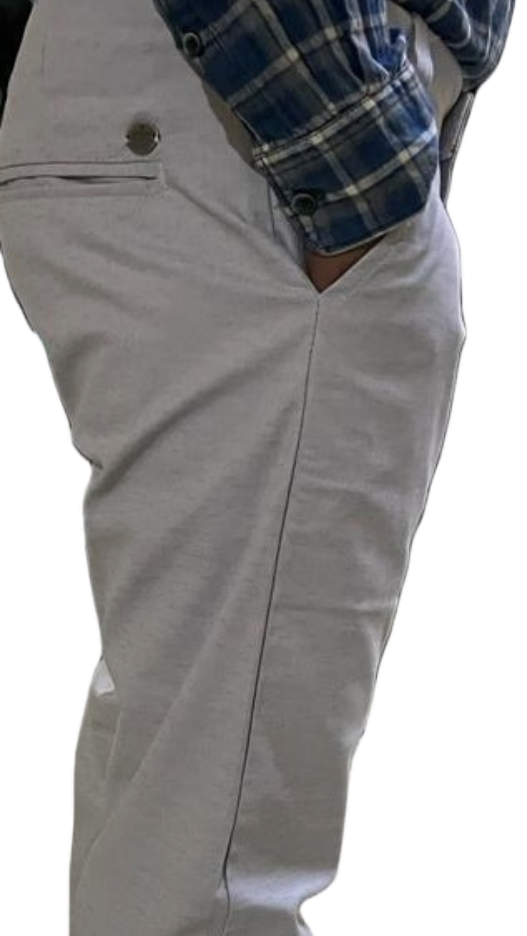 Self-Design Cream Color Men Cotton Trouser with stretchable