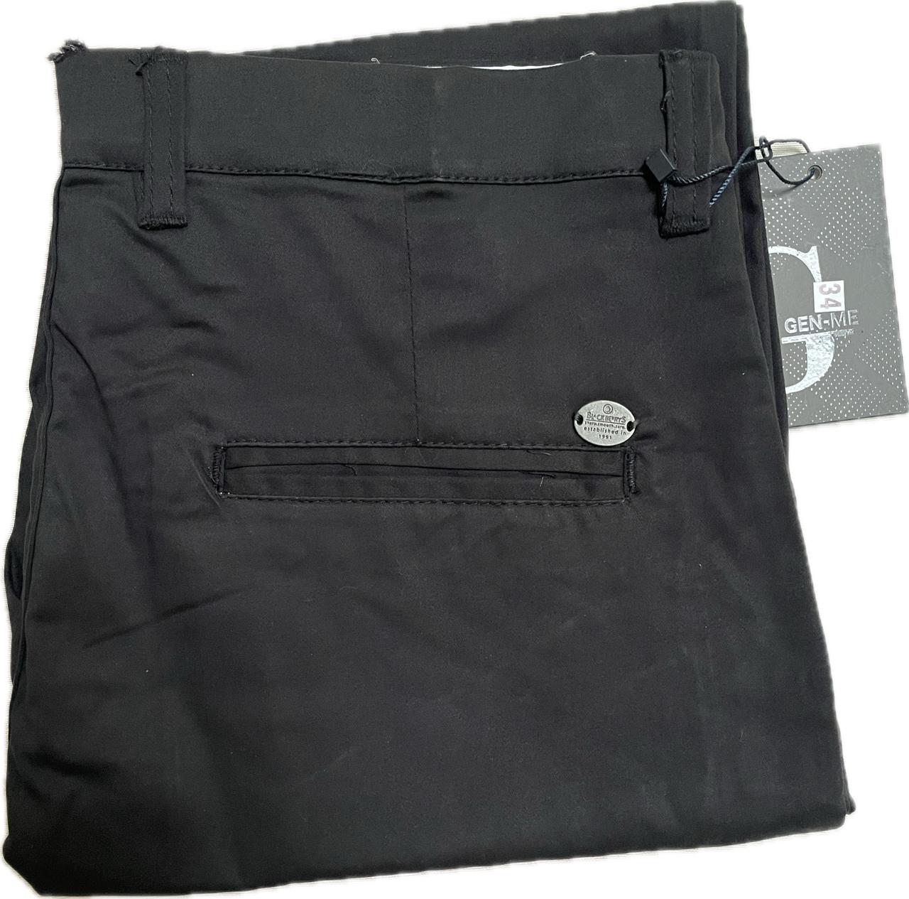 Black Cotton Trouser with stretchable