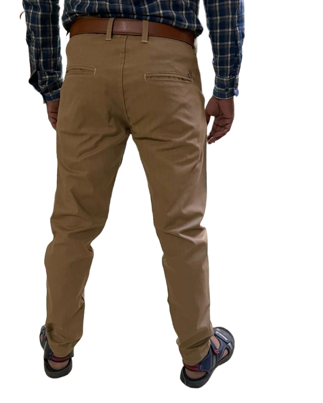 Self-Design Golden Men Cotton Trouser with stretchable