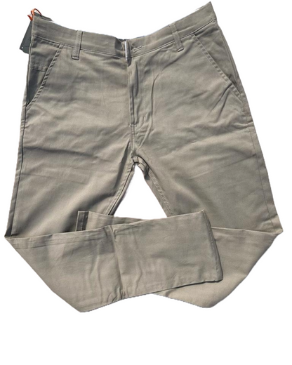 Self-Design Light Gray Men Cotton Trouser with stretchable