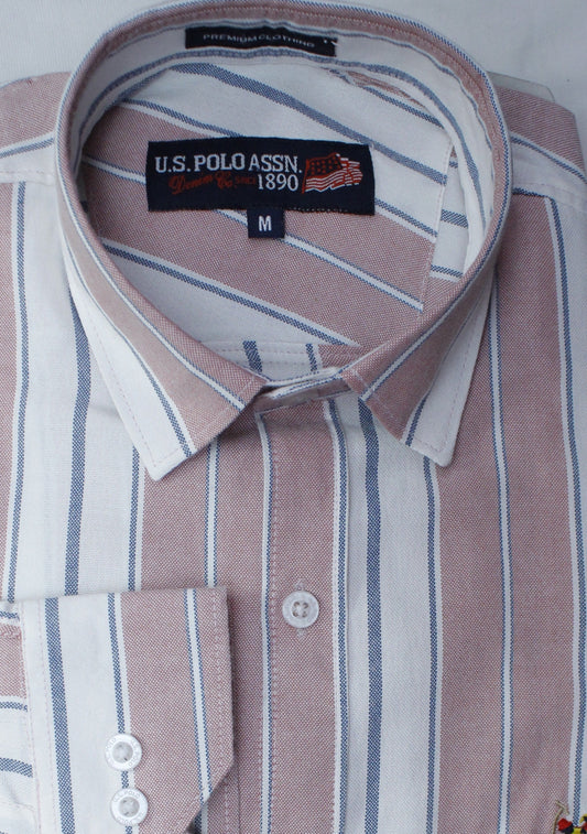 Light Pink While Lined Shirts for men
