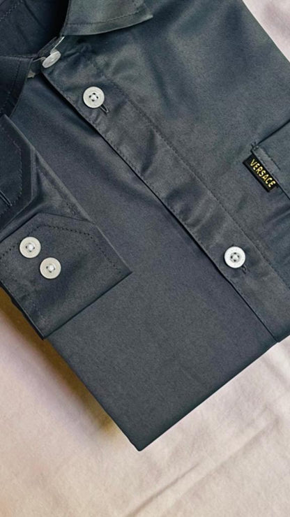 Dark Gray Plain Shirt for Men