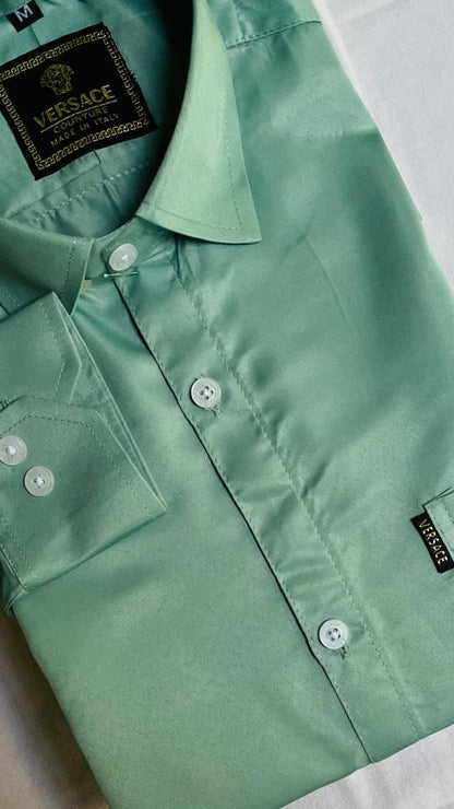 Green Plain Shirt for Men
