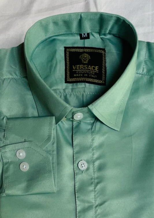 Green Plain Shirt for Men