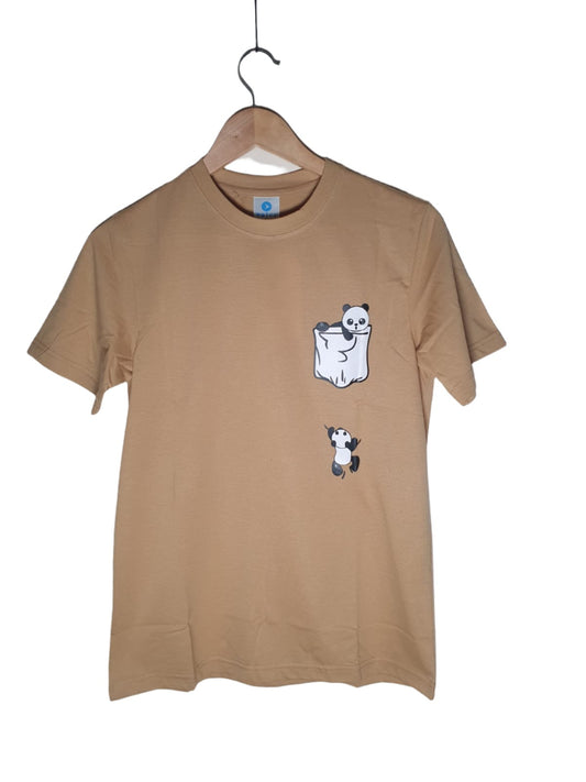 Brown Colour Cotton Tshirt