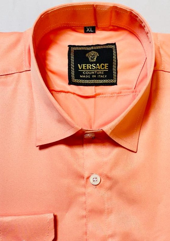 Orange Plain Shirt for Men